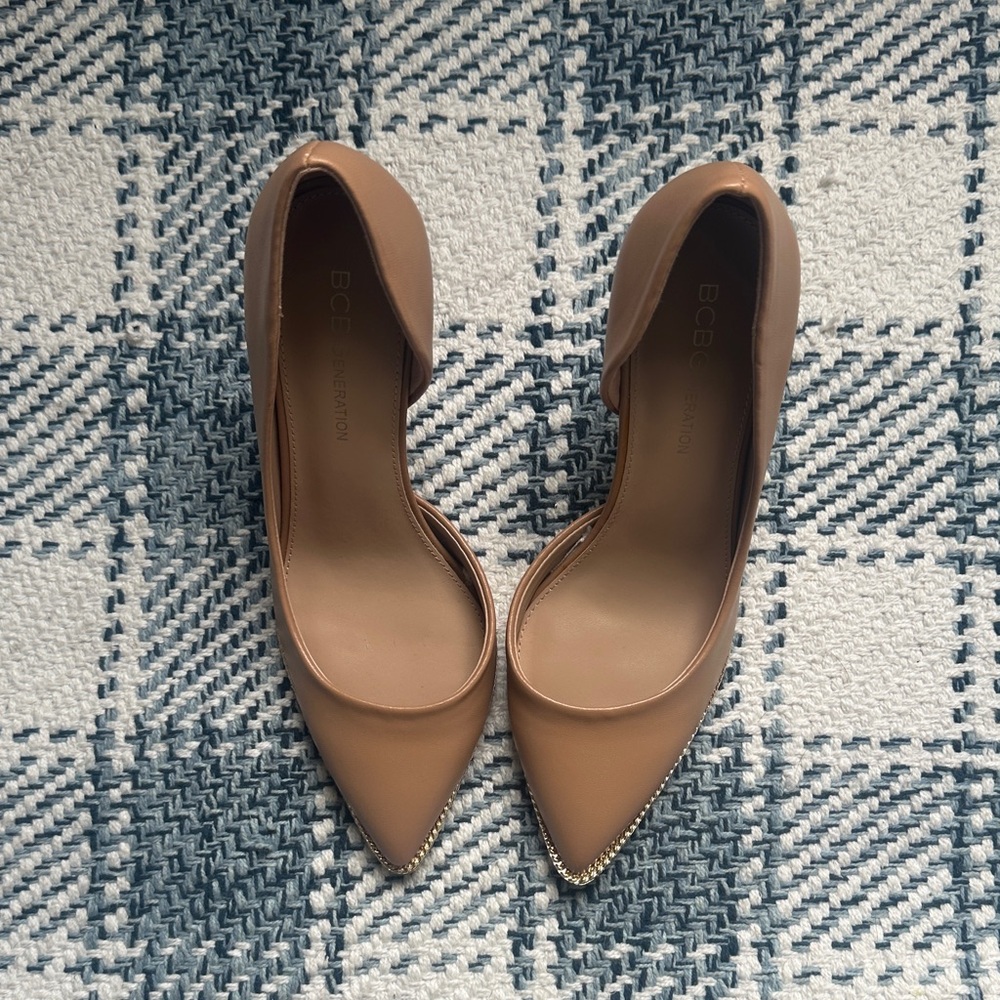 BCBGeneration Tan Pointed Toe Heels - Picture 2 of 5